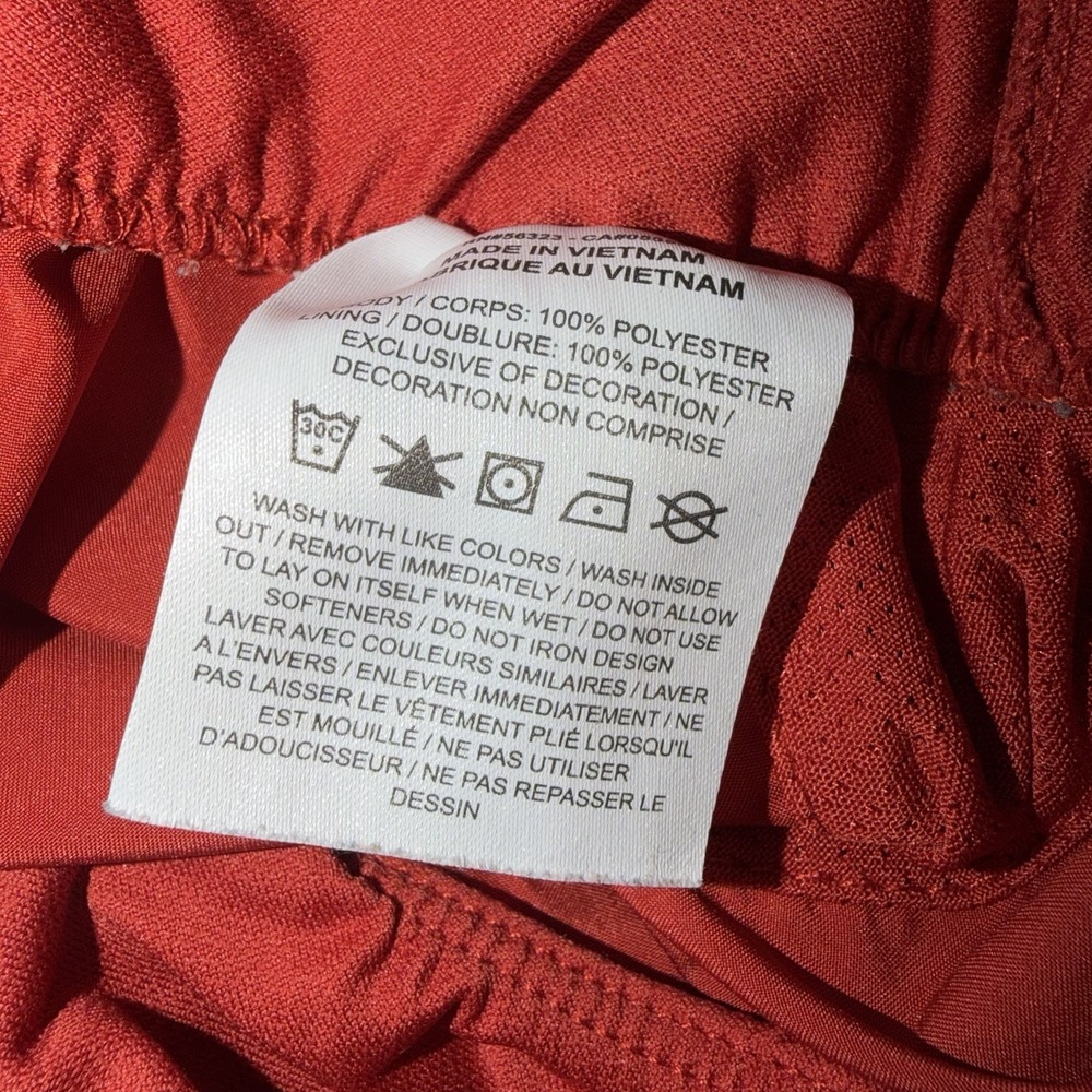 Nike Womens Dri-FIT Mid-Rise 3" Lined Shorts Size Medium Rust Color - Picture 3 of 4
